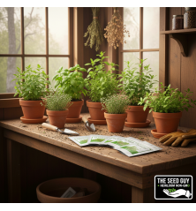 11 Variety Culinary Herb Seed Collection with fresh basil and parsley - The Seed Guy Non-GMO seeds.